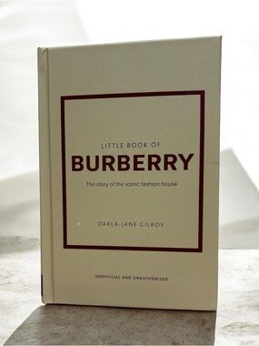 Burberry Beige Hardcover Book with Burgundy Text